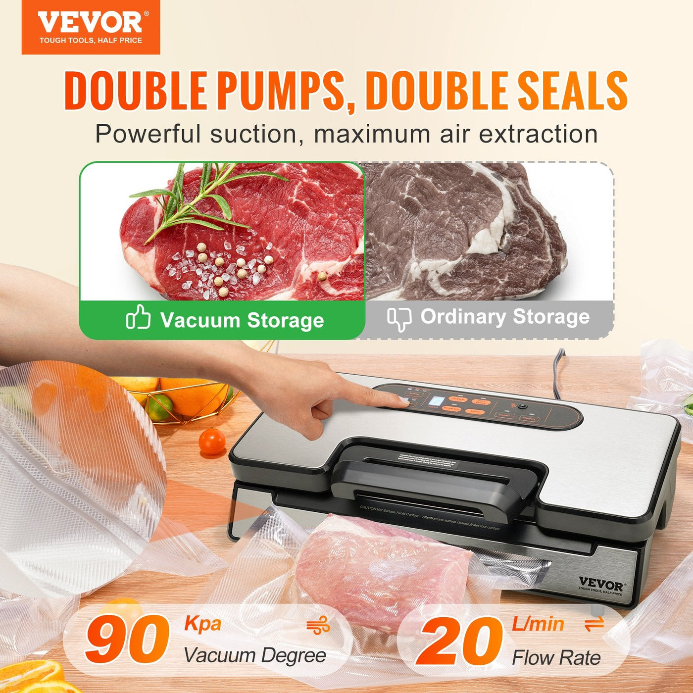GravN countertop vacuum sealer for food storage