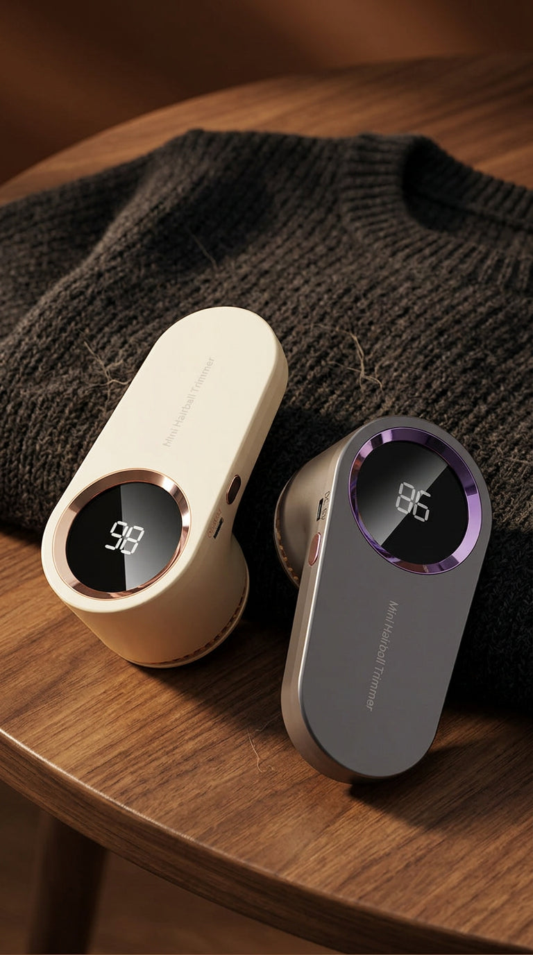 GravN Fabric Shaver on a wool sweater