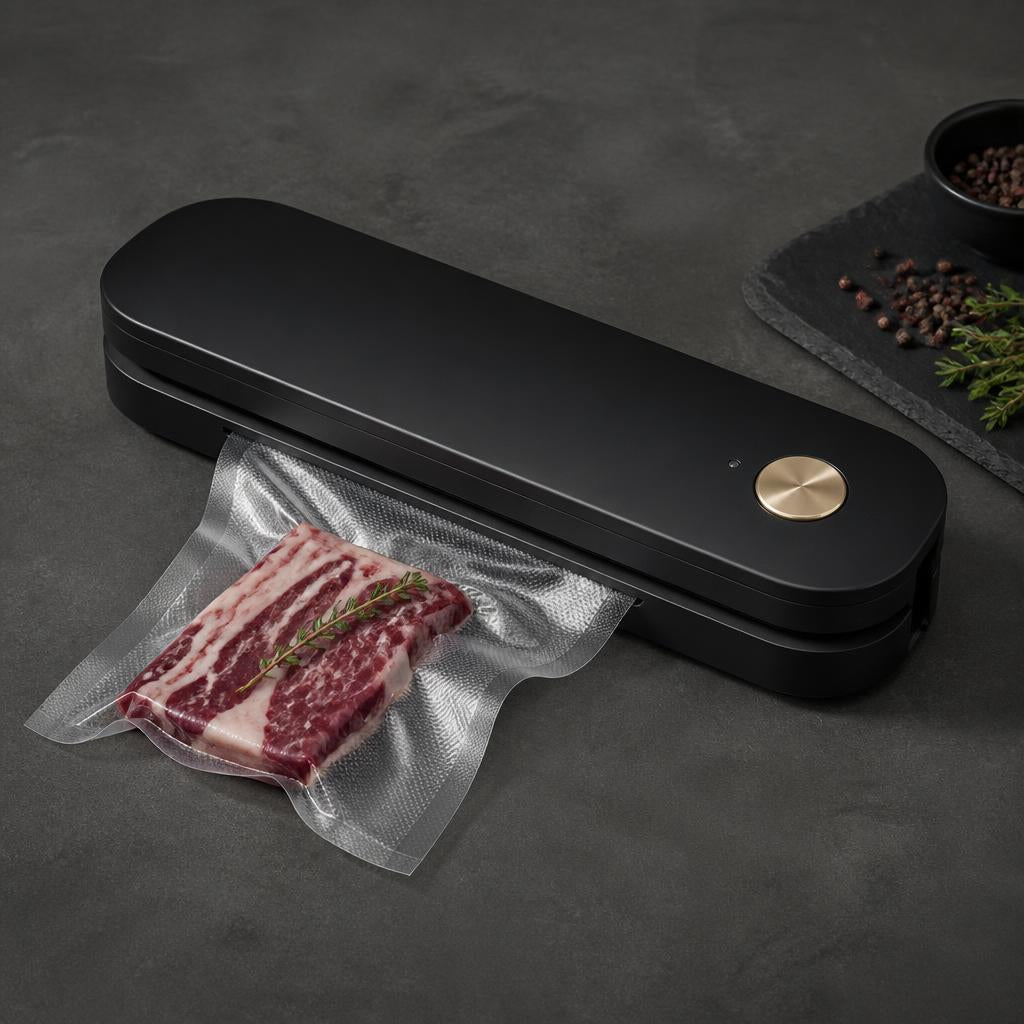 GravN Vacuum Sealer — slim matte black vacuum sealer product photo
